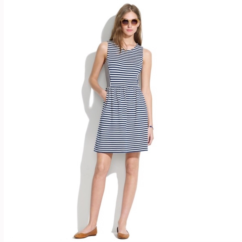 Madewell Blue Off White Stripe Mini Dress 451